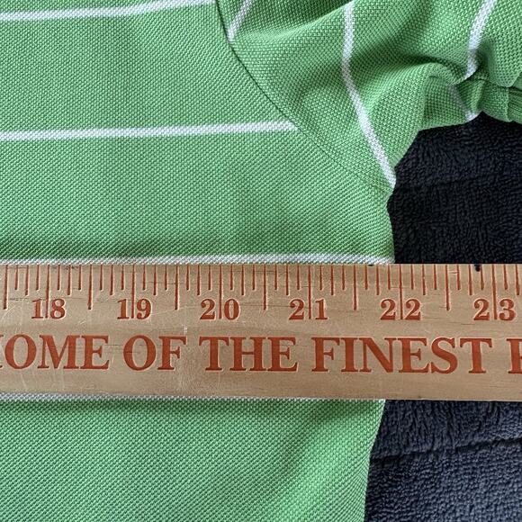 Polo Ralph Lauren Men’s Short Sleeve Polo Shirt Sz Large Green White Striped - Picture 8 of 9